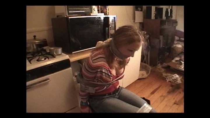 Good Girls In Bondage - Gagged with the socks off her feet so she is barefoot