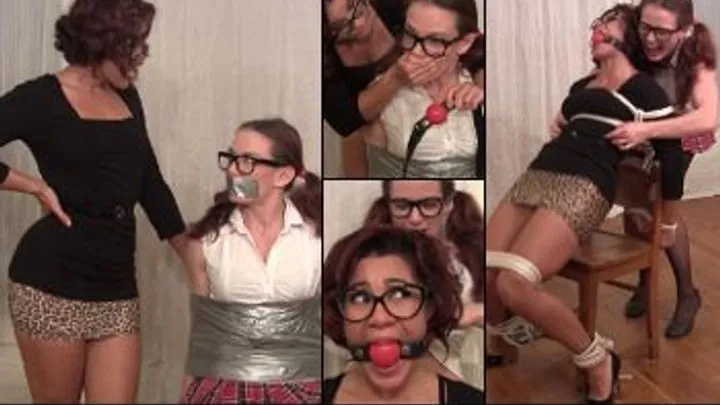 Doom Maidens Wrestling - Bondage Lesson in the Library: Sahrye and VeVe Lane (Dec 2015)