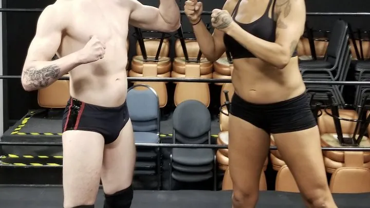 Pandemic Pro Wrestling - Femdom Pinfall Match: Miss Big D Beats Up Muscled Pretty Boy