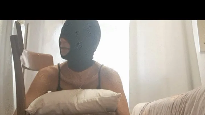 Laura On Heels - Chairtied, hooded and ballgagged I take a big cock on all my holes
