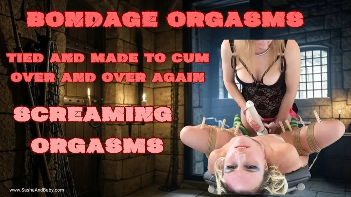 Sashaandbaby - BONDAGE - Screaming Orgasm Torment on Tied Up Girl - Pain Play - Masochist - Blonde - Submissive - Clothespins -