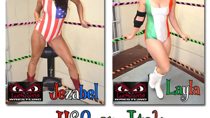 Lucha Girls ~ Female Pro Wrestling - 1261-Olympic Beatdowns - USA vs Italy - Stripdown Wrestling