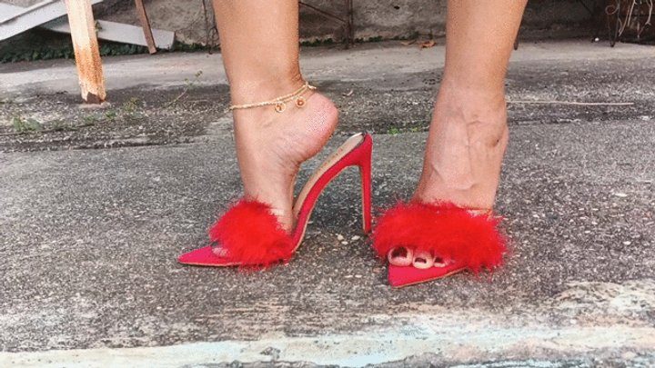 Goddess Foot Fetish - She walks and models her pronounced arches in high heels (3)