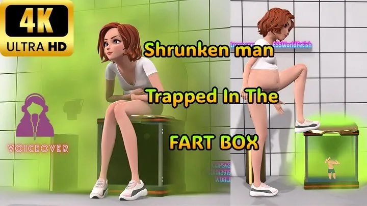Giantess World Fetish - Shrunken Man Used As Toilet, Sexy Mature Giantess With Bloated Belly Releases All Her Farts Into Her Human Toilet - 4K VERSION