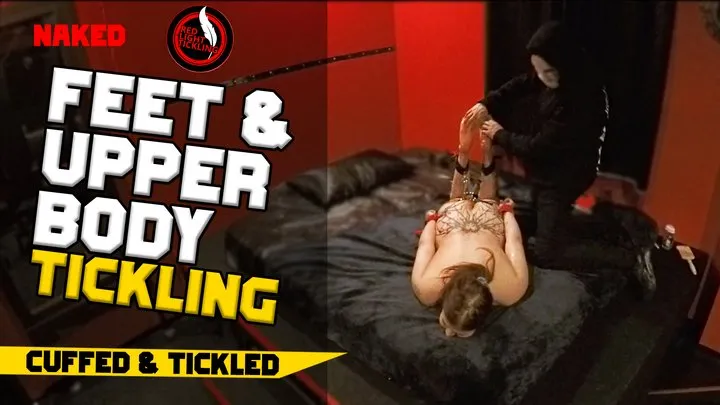 Red Light Tickling - Cute Brunette Spy Cuffed and Feet Tickled on the Bed!! Feet Tickle | Extreme Foot Tickling Domination