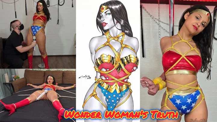 Calisa's Bondage Diaries - Calisa Comics: Wonder Woman Bound in Her Own Lasso of Truth Can't Hide Her Bondage Fetish and Ends Up Cumming All Night