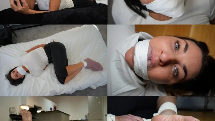 Muffled Screams - Yoga class cancelled, sarah wild multi bound and gagged in her yoga gear (wmv)