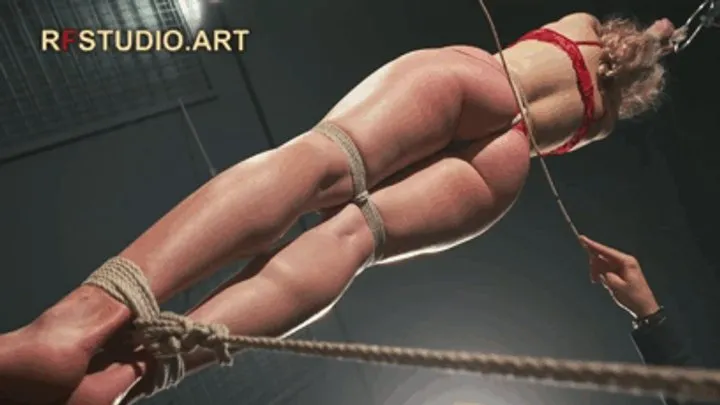 Rf Studio Production - Bramble Bound Upright - Tight Crotch Rope, Ballgagged and Spanked (FULL HD MP4)