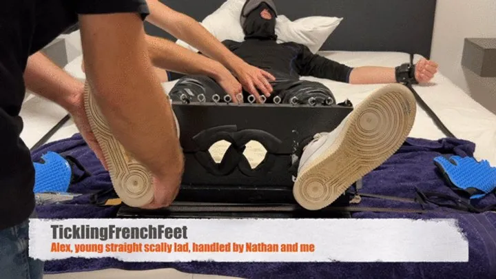 Tickling French Feet - Alex, young straight scally boy, handled by Nathan and me (Full HD)