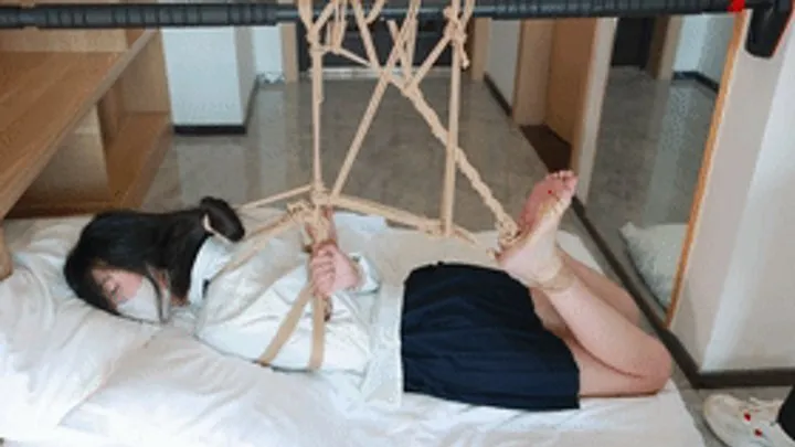 Chinese Bondage Foot Fetish - xy309-Barefoot college student hung on porch