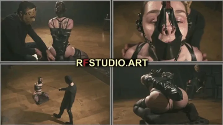 Rf Studio Production - Stacy - True Rope Bunny Bliss Part 1 - Tight Belt Bondage, Harness Ballgag, and Nose Hook (FULL HD MP4)