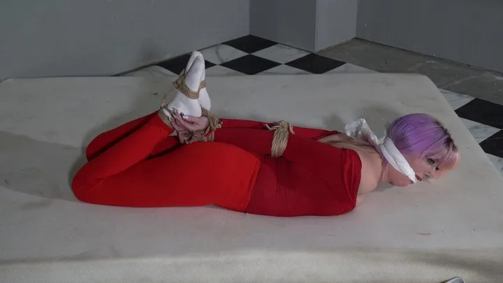 Altgirlsbound - 4307 Amber in Red Leggings Hogtie