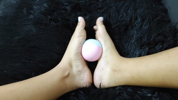 Goddess Foot Fetish - I play with a ball in the middle of my pronounced arches and soles (5)