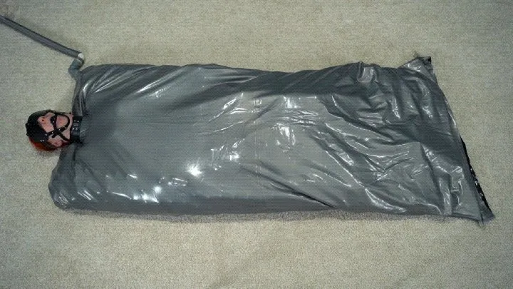 Vacuum Dreams - Gray vacuum bed with mask balls and gag