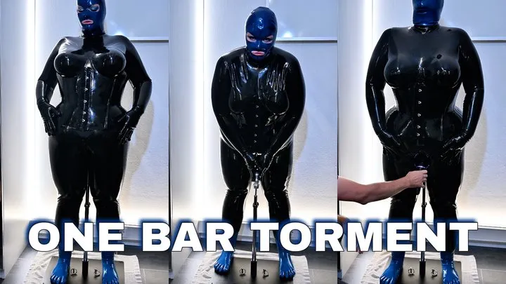 Fluffyqueen - One-Bar Torment - Latex Girl tied up and teased