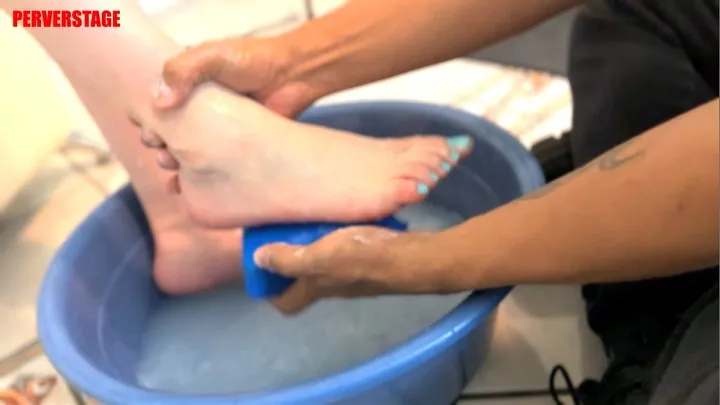 Perverstage - Washing the feet of bratty girls