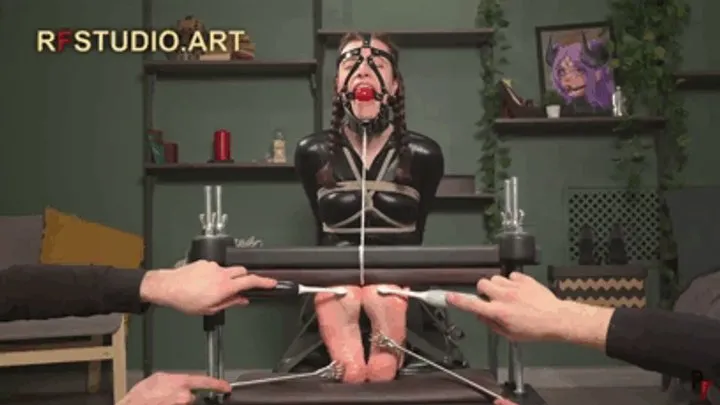 Rf Studio Production - Dark Ariel - A Tickle Toy - Tickling in a Catsuit, Toe Press, Ballgag and Nosehook (FULL HD MP4)