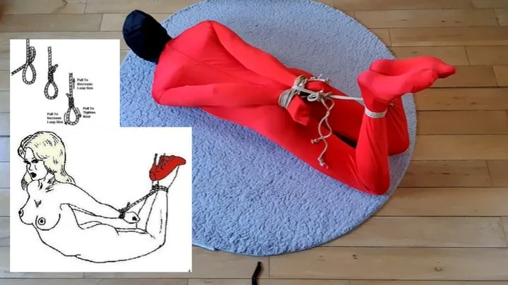 Selfbound - Hogtied self bondage in spandex bodysuit