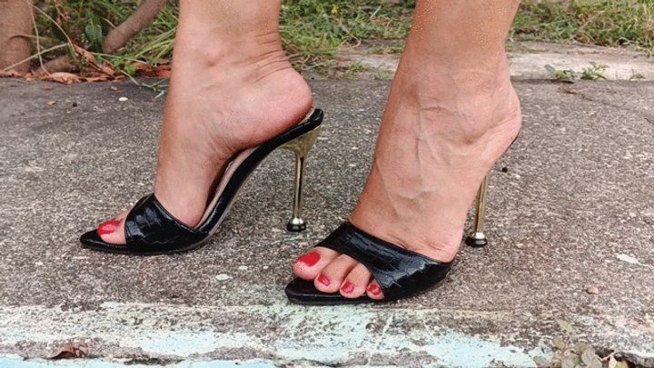 Goddess Foot Fetish - Roxan walking in high heels shows off her pronounced arches with every step she takes (3)
