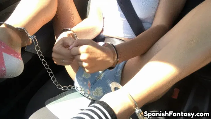 Spanishfantasy - Diaper girl handcuffed in the car #1
