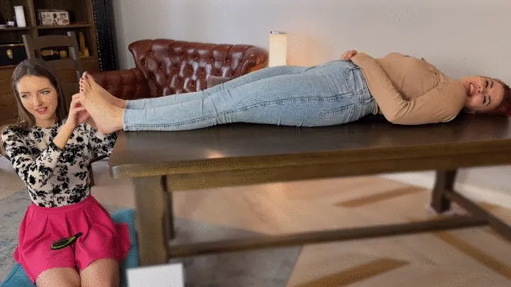 Polish Mistress Clips - Weronika Lies On Her Back In Jeans And Stella Tickle And Lick Her Bare Feet - Full