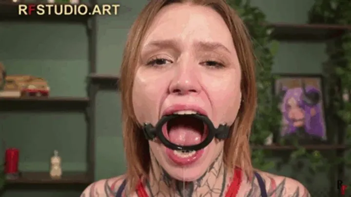 Rf Studio Production - Astrid - Chair Bondage on the Turntable with Huge Ring Gag (FULL HD MP4)
