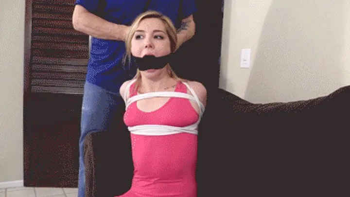 Girl Next Door Bondage - r2504JANIRA-Stranded Girl tied up and gagged