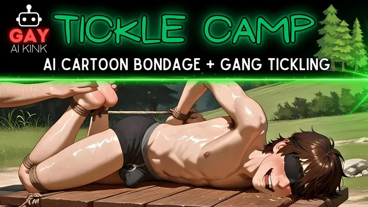 Nathan Justice - Gay AI Kink Presents: Tickle Camp (Bondage + Gang Tickling Cartoon Mini-Clip)