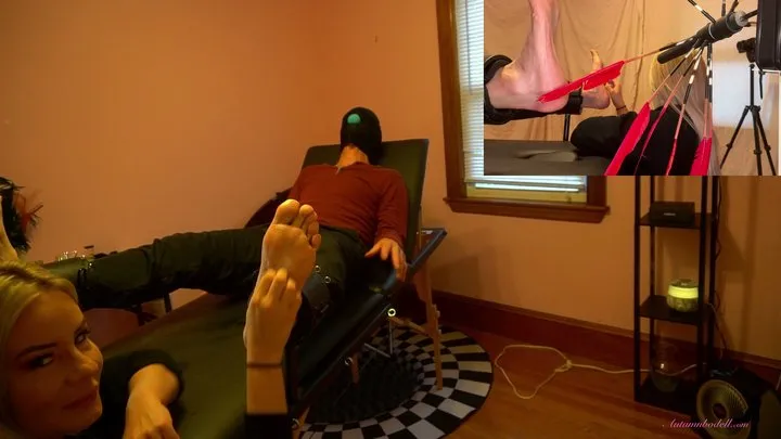 Autumns Below The Belt Fantasies - Antickl Tickled by Princess Isabella - Female Tickling Male Feet With Feather Tickling And Red Fingernail Tickling WMV