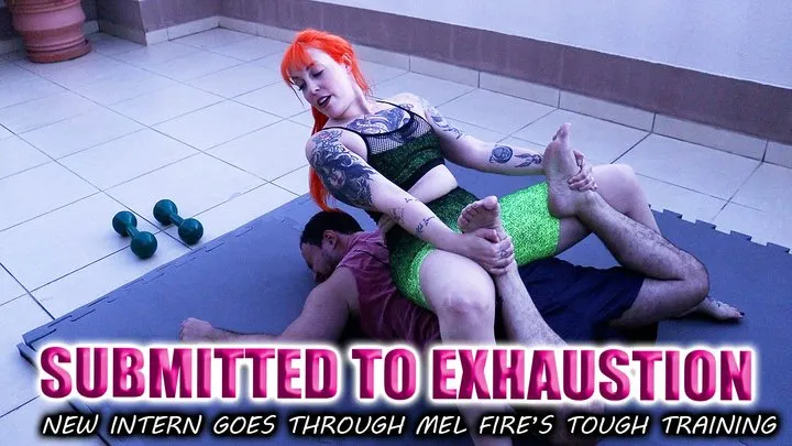Mel Fire - Amazon Mel Fire submitting her new intern to exhaustion outdoors - Scissorhold - Mixed wrestling (1080p)