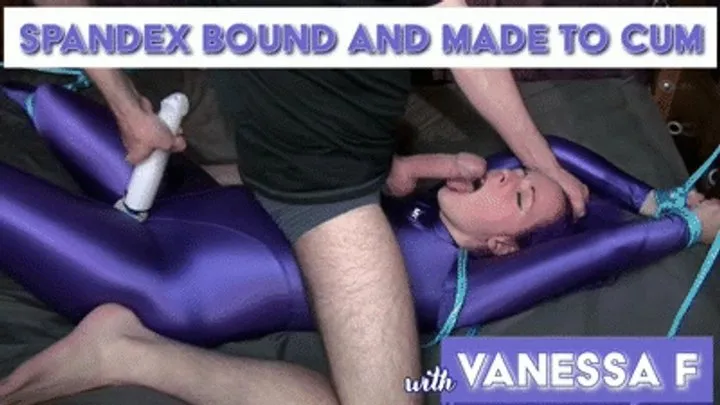 Jizzy Jobs - BOUND AND MADE TO CUM IN SPANDEX with Vanessa F (HD MP4)