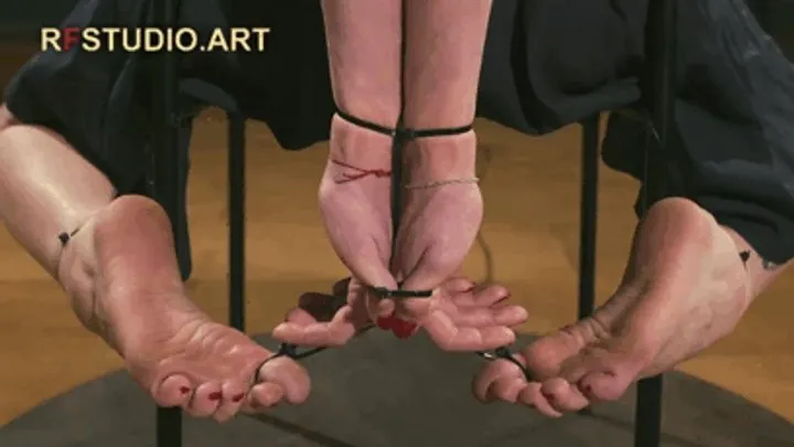 Rf Studio Production - Mandy - So Flexible! Extreme Elbow Tie with Zip Ties on Spinning Chair + Ballgag (FULL HD MP4)