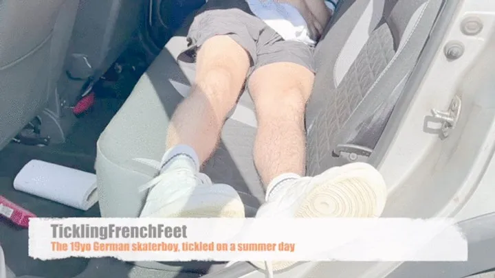 Tickling French Feet - The 19yo German skaterboy tickled on a summerday (mobile)