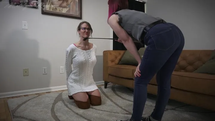 Madalynn Raye's Bondage Studio - AJ Marion makes Madalynn Raye her at home handcuffed prison pet SD