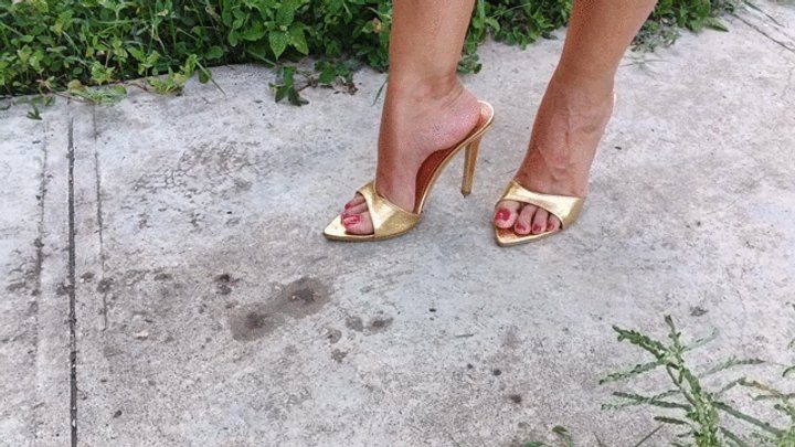 Goddess Foot Fetish - Walking in high heels revealing pronounced arches (3)
