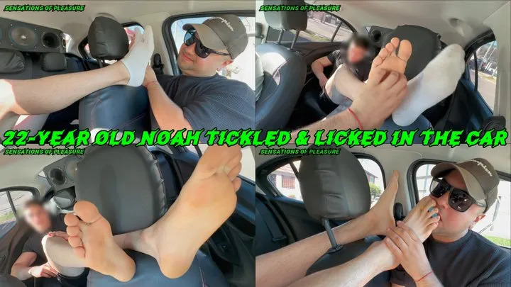 Sensations Of Pleasure - 22-year old Noah tickled and licked in the car