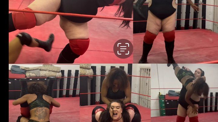Nadia Sapphire - Dominita Vs autmn rose (slams, chest face sitting pins & camel clutches)