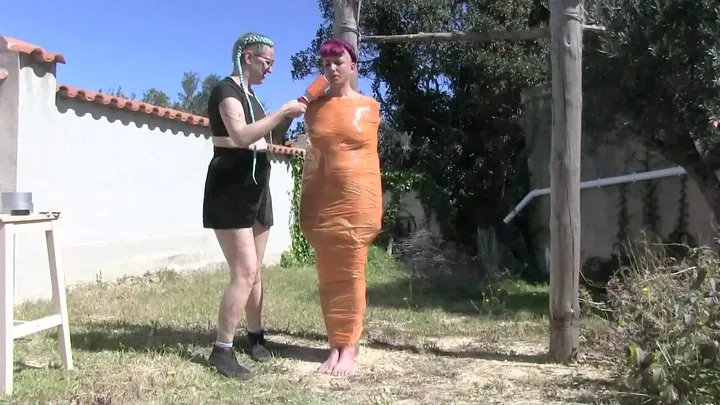 Supertight Bondage Challenges - The Spain Files - Ultra Double Layer Mummification in the Sun for Maya - Part 1 wmv HD