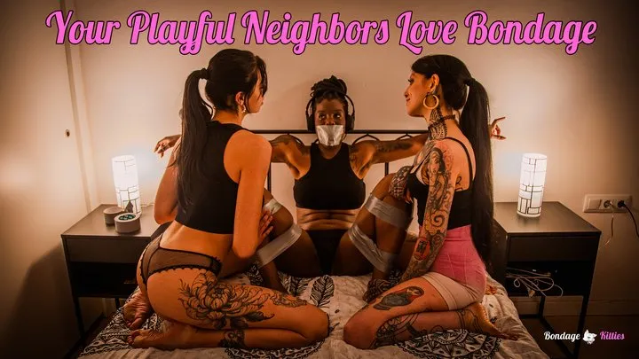 Bondage Kitties - Your Playful Neighbors Love Bondage (Lesbian Tape Bondage) - Spanish (sub:English), WMV, HD720