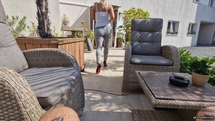 Helenas Feet High Heels Tights Legs - shoeplay with Louboutins in front of the hotel HD mp4 1920x1080