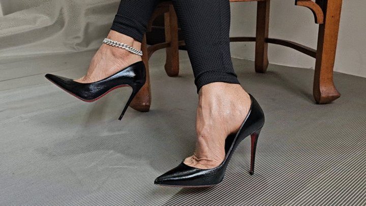 Foot Fetish Paradise - Milah Highly Arched Feet Queen on black louboutin heels
