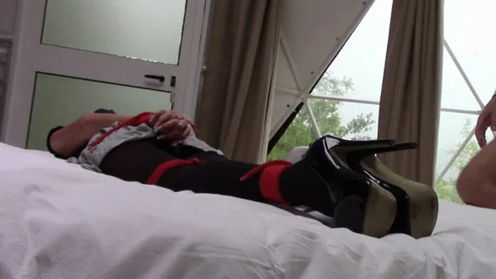 Laura On Heels - Milf in pantyhose and high heels tied and gagged gets fucked in all holes with many orgasms