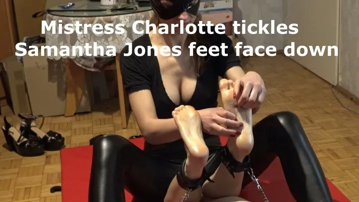 Polish Tickling - Mistess Charlotte tickles Samantha Jones feet face down HD