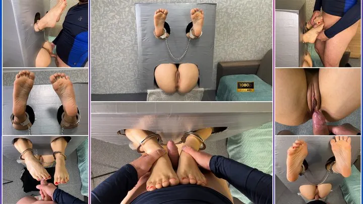 Vallstudio - Gloryhole Bondage Fucking Shackled Soles and Wet Pussy 1080 - Foot Fetish - Handcuffs - Shackles - Foot Worship - Pussy Worship - Foot Fucking - Cock Teasing - Footjob - Helpless - Embarrassed Naked Girl - Ass Worship - Asshole - Cum On Feet
