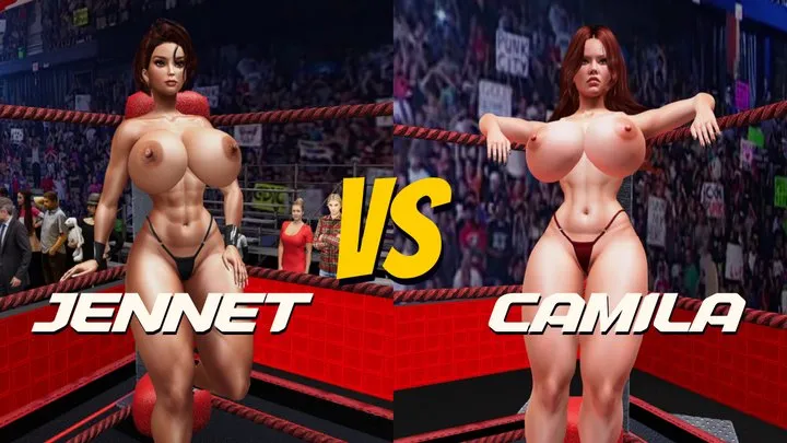 Nicolewrestles - Topless big tit female pro wrestling: Jennet vs Camila HD