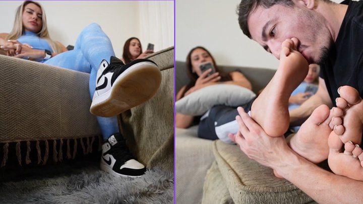 Lytta Queen And Hotwife - College Fraternity Hot Girls Make Friend Worship Their Sweaty Feet loser while they talk to hot guys - Lytta and Mia - FOOT WORSHIP - SWEATY FEET - SMELLY - STINKY - CUCKOLD - SOCKS - FEMDOM - HUMILIATION - DOMINATION - TOE SUCK - FOOT FETISH -