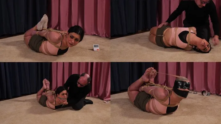 Layla Bondage Addiction - Lara - Hogtied challenge in dirty socks (mobile)