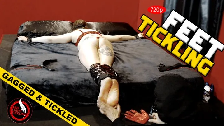 Red Light Tickling - Extreme Foot Tickling Domination | Gaga Gagged and Feet Tickled Face Down on the Bed! Merciless Feet Tickle for Gaga 720p