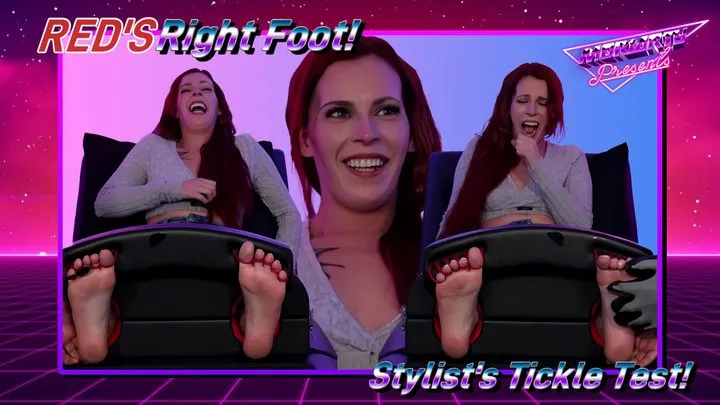 Random Sole Encounters - Hot Stylist 1st Time Tickle Test - Red's Right Foot!