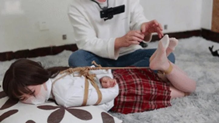 Chinese Bondage Foot Fetish - xy324-very cute petite Chinese girl tied up with rope